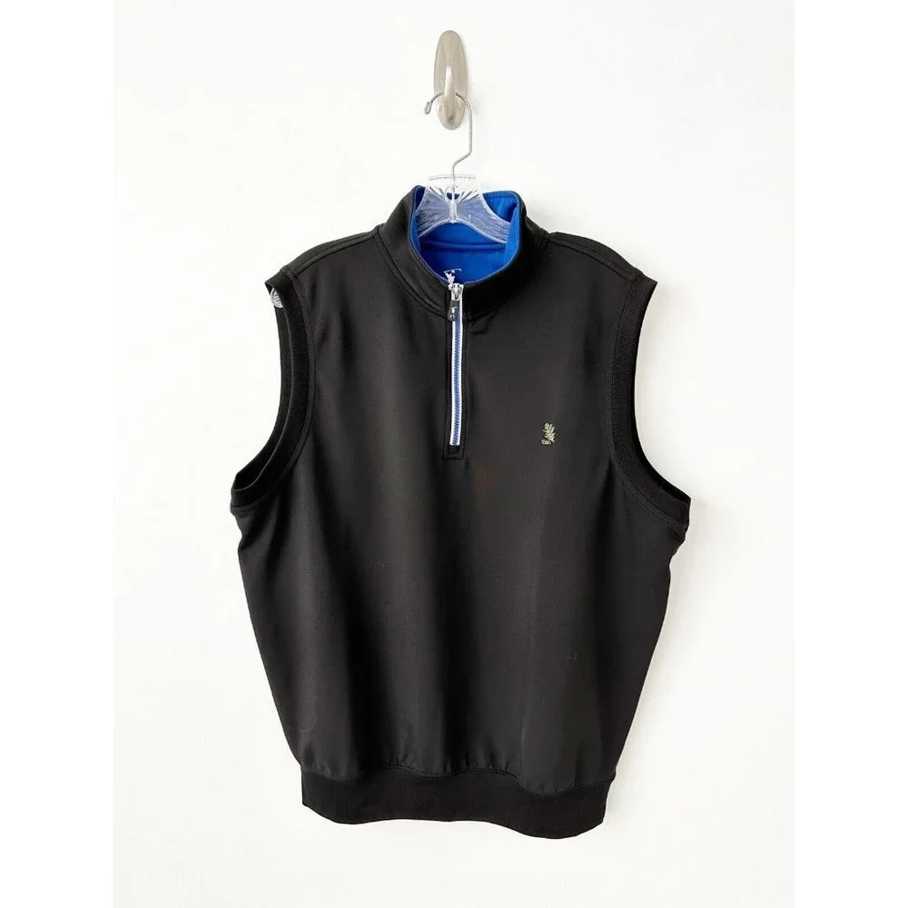 Fairway & Greene F&G Tech Golf 1/4 Zip Vest Men’s M The Tuxedo Club Black Blue